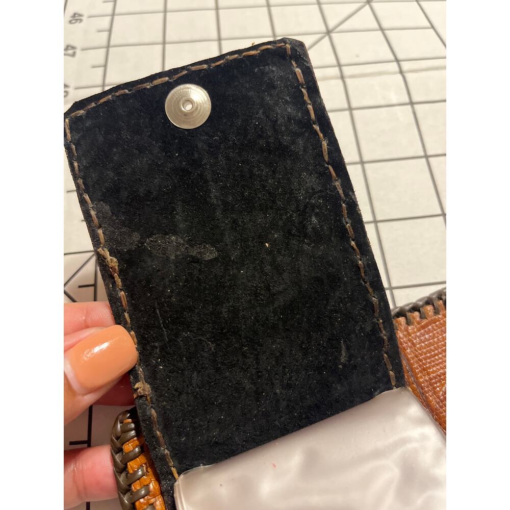 VINTAGE EXOTIC LEATHER MENS BIFOLD WALLET COGNAC - Picture 9 of 9